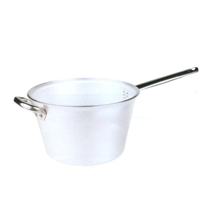 Baldassare Agnelli ALMR65B20 Paiolo per Polenta in Alluminio 5 mm con Manico e Impugnatura in Acciaio Inox colore Argento