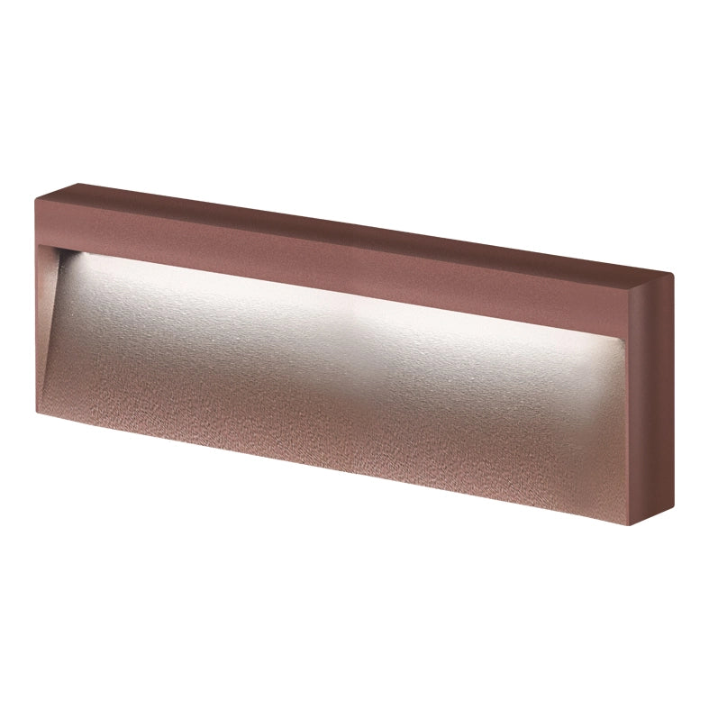Applique KIKI a LED 8W 3000K IP65 - Struttura in Alluminio Corten per Esterni, Segnapasso a Parete 50° Angolo Luce - Rossini Group