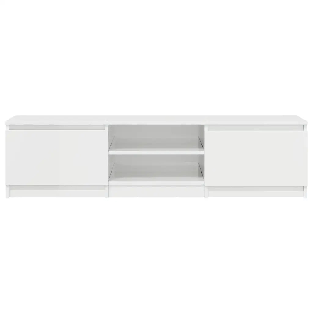 Mobile Porta TV-Credenza TV Bianco Lucido 140x40x35,5 cm Legno Multistrato
