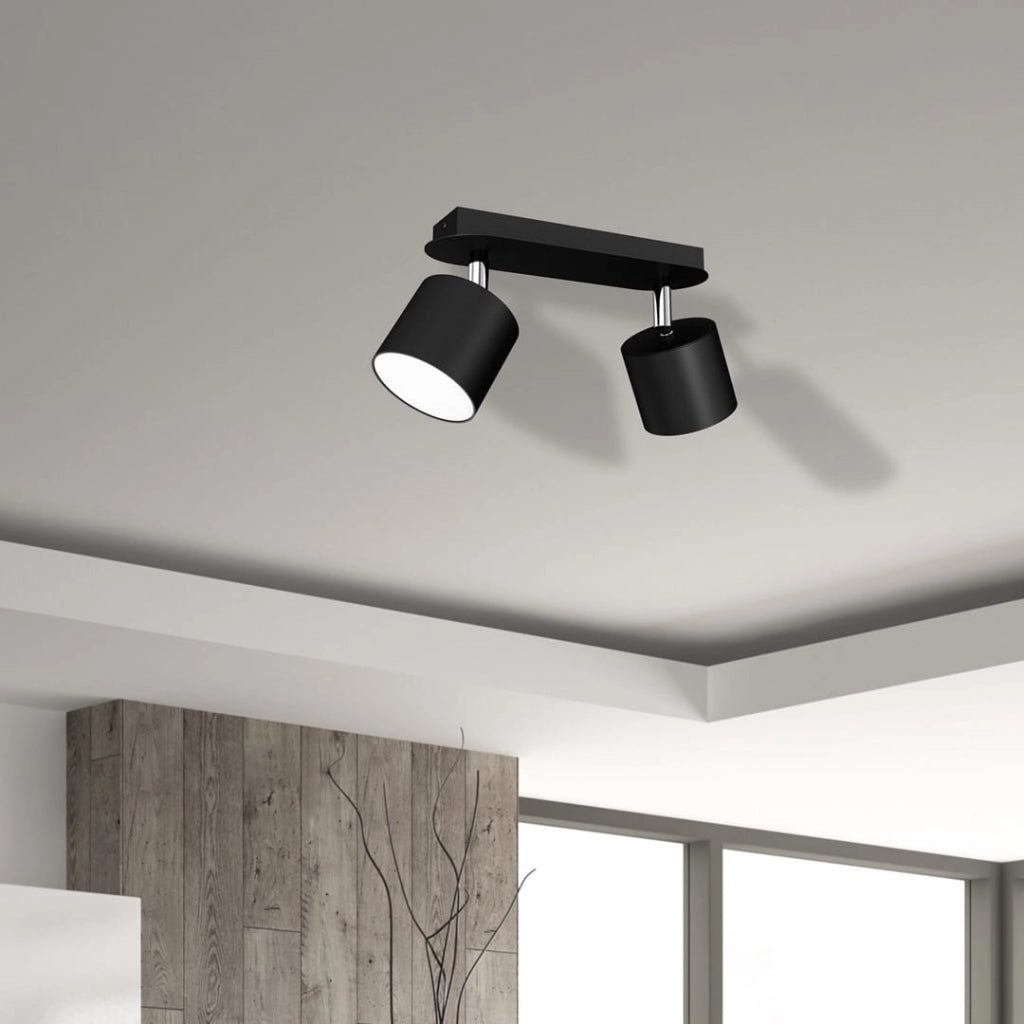 Plafoniera Dixie Milagro nera 2 luci orientabili GX53 20W