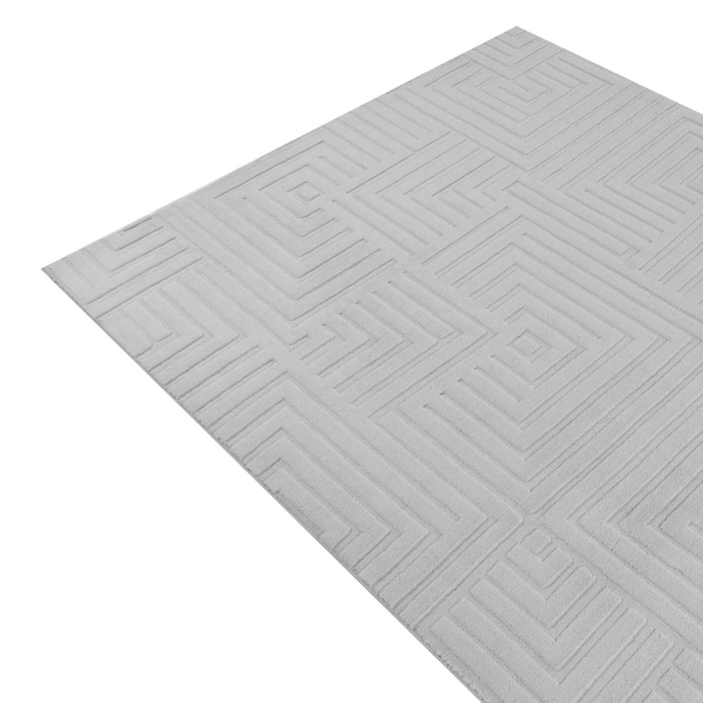 Tappeto da salotto rettangolare in jacquard, 160 x 230 cm, a pelo corto grigio Stile Moderno