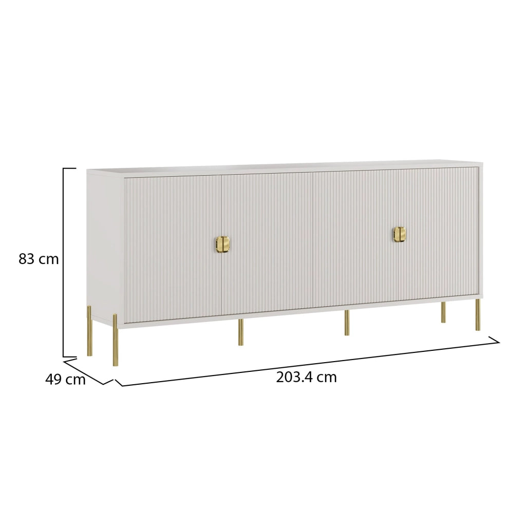 Madia Arpina, Credenza Cassetti, 203x49x83h cm Beige