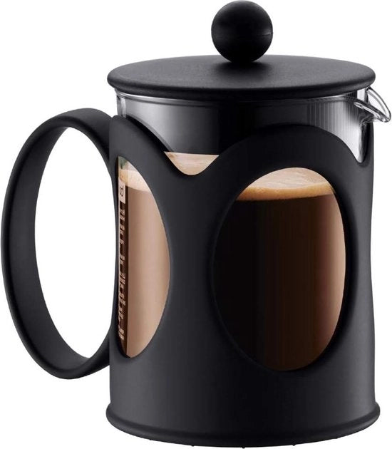Caffettiera a stantuffo - Sistema a stantuffo - filtro permanente in acciaio inossidabile - 0,5 litri - nero