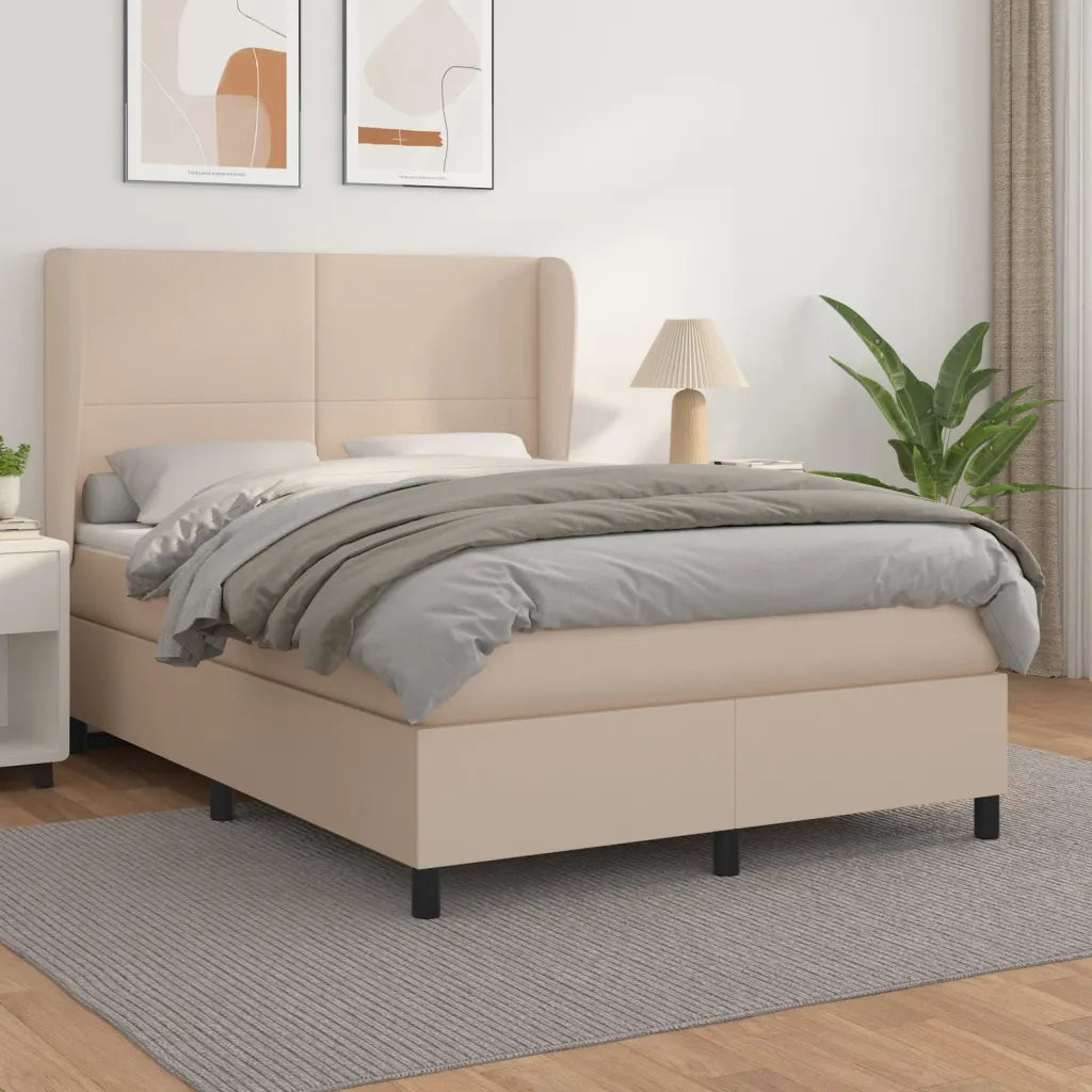 Giroletto a Molle con Materasso Cappuccino 140x190cm Similpellecod mxl 74253
