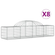 Set di 8 gabbioni ad arco per recinzioni a gabbia e muri di contenimento 200 x 50 x 40/60 cm ferro zincato argento 02_0041182