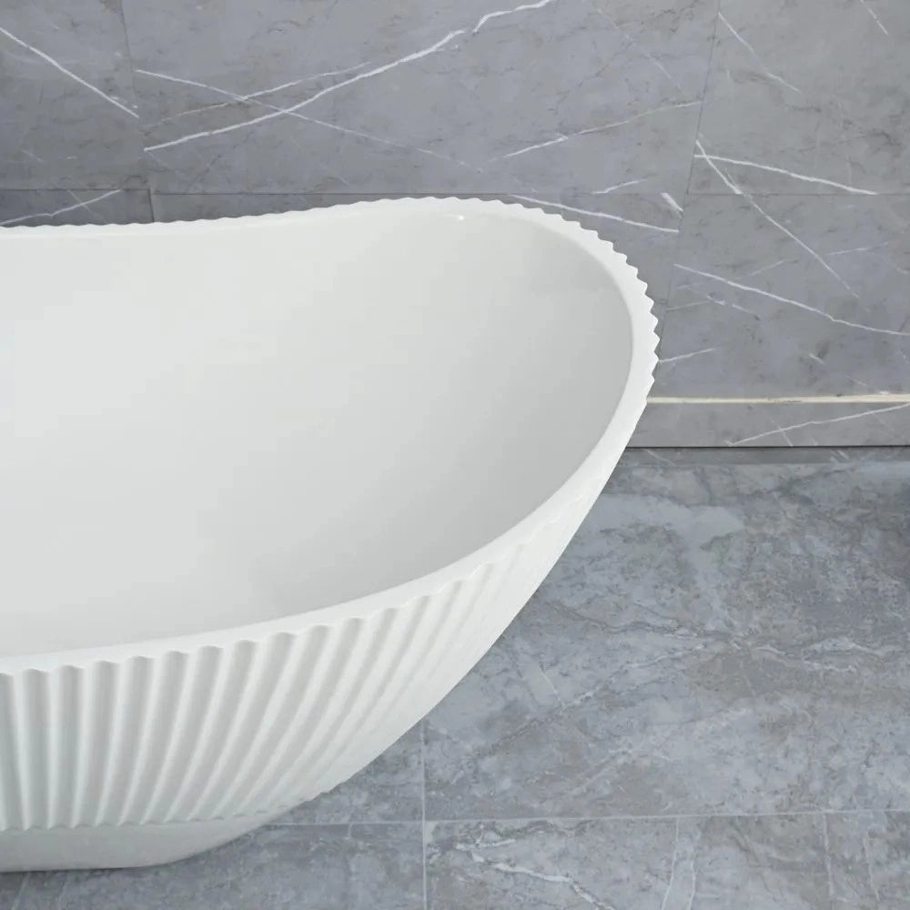 Vasca Da Bagno Freestanding In Acrilico Atena 170 Copritappo oro spazzolato