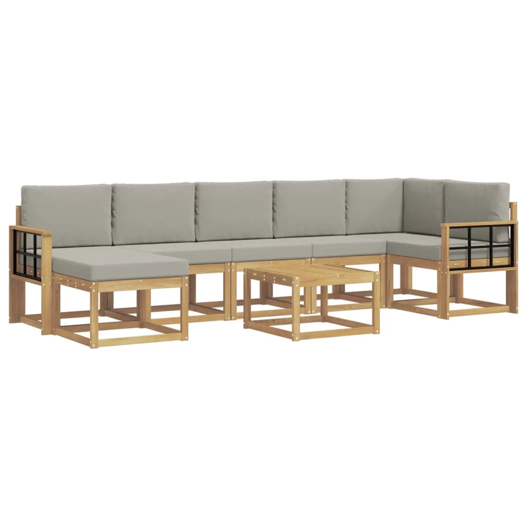 Set di divani da esterno 8 pcs Bianco e Grigio Chiaro 3387990