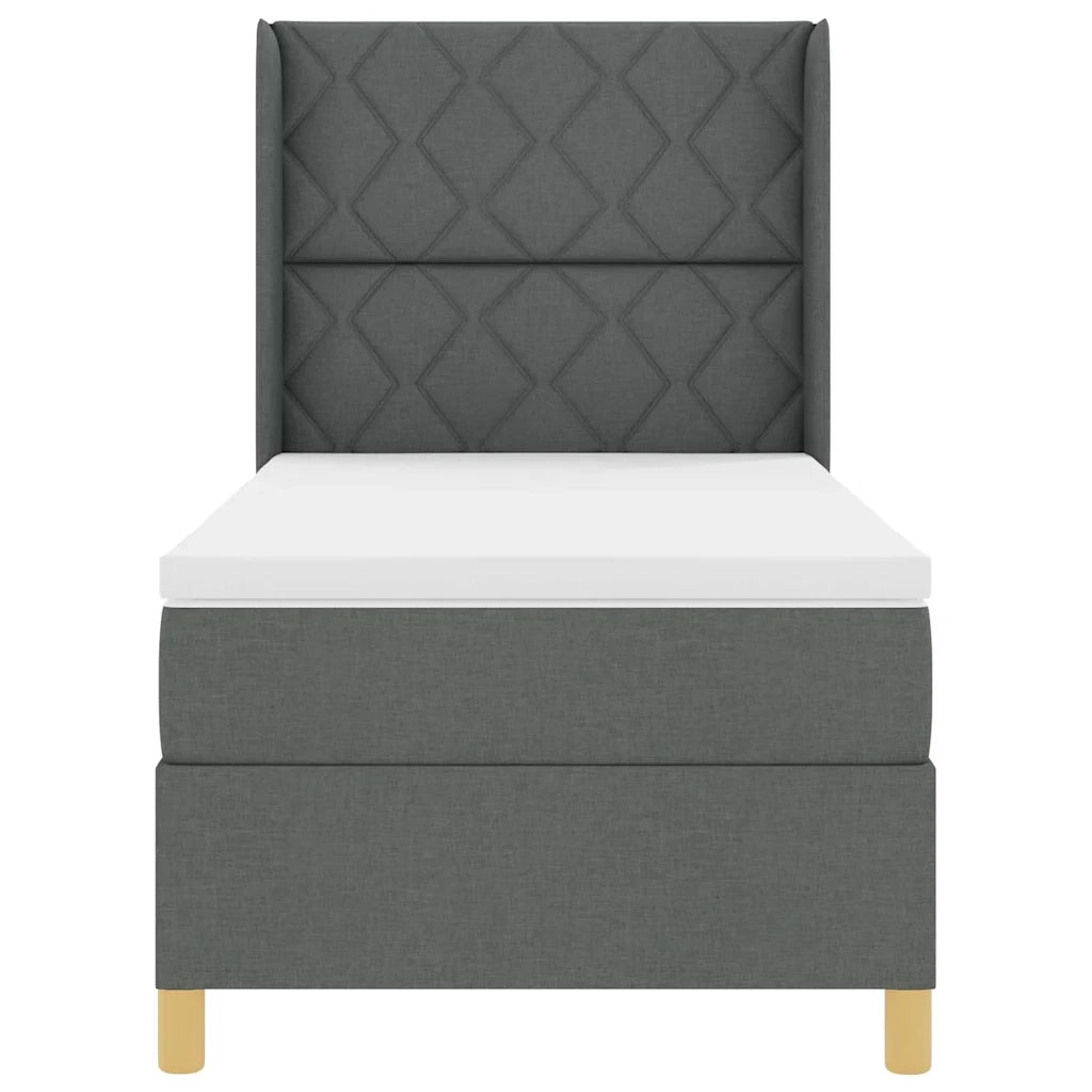 Letto a molle con materasso Grigio 140 x 200 cm Tessuto 3343743