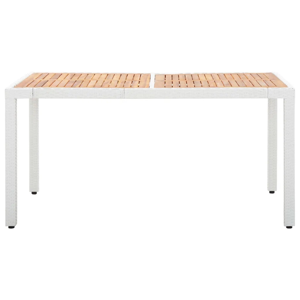Set da Pranzo da Giardino 7 pz in Polyrattan Bianco cod mxl 43222
