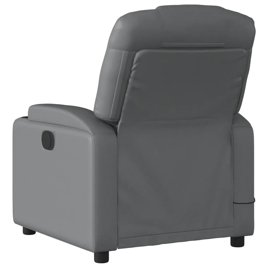 Divano Sedia-Poltrona Massaggiante Elettrica Reclinabile Grigio Similpelle 272391