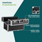 Mantona Valigetta fotografica in alluminio, custodia per fotocamera e obiettivi, con serratura a combinazione scomparti e imbottitura in schiuma