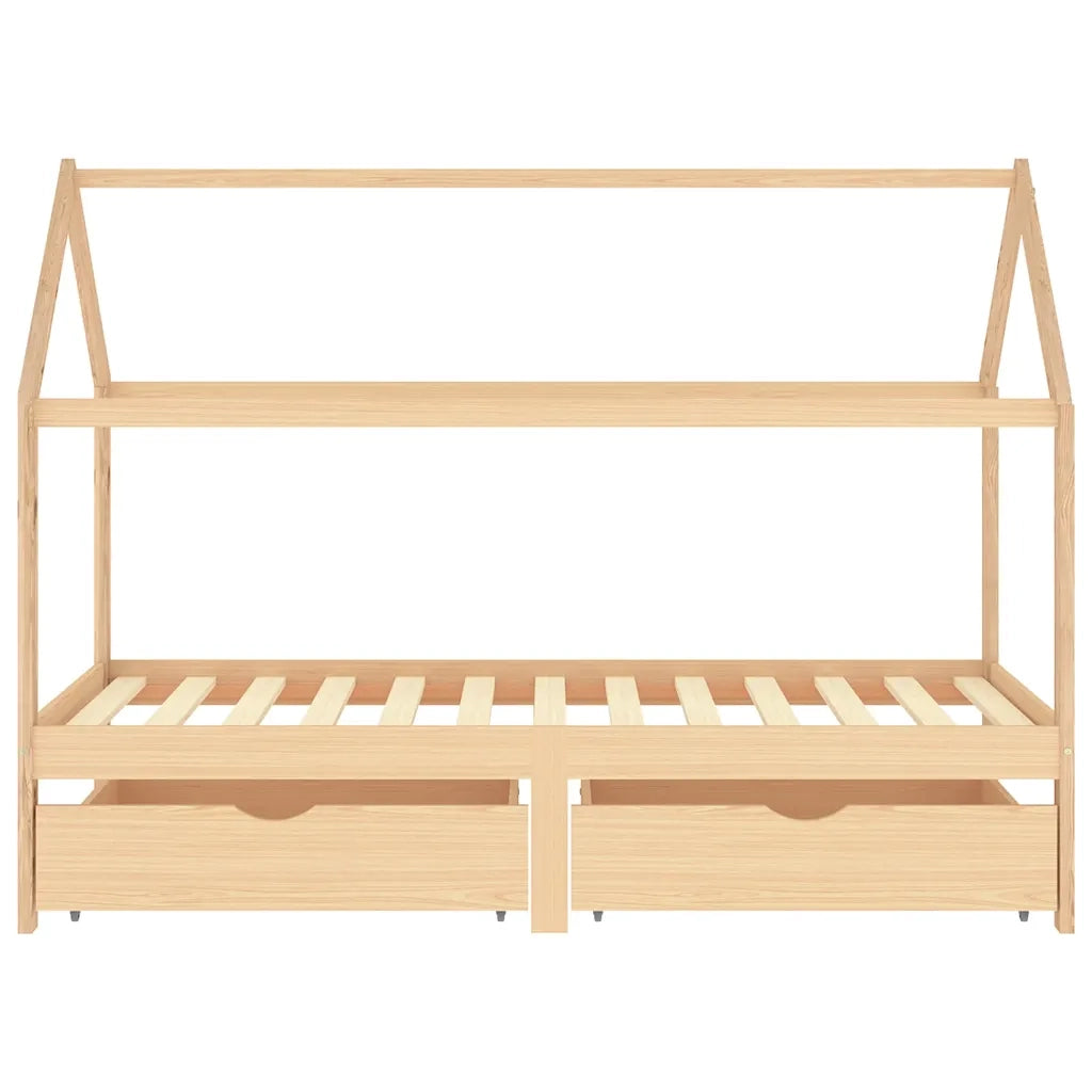 Giroletto per Bambini con Cassetti in Pino Massello 90x200 cm 322138