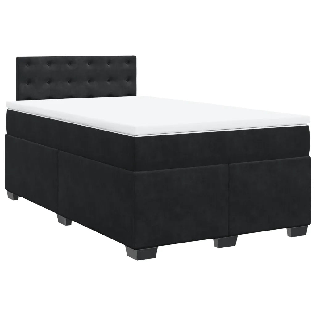 Giroletto a Molle con Materasso Nero 120x190 cm in Velluto 3286272