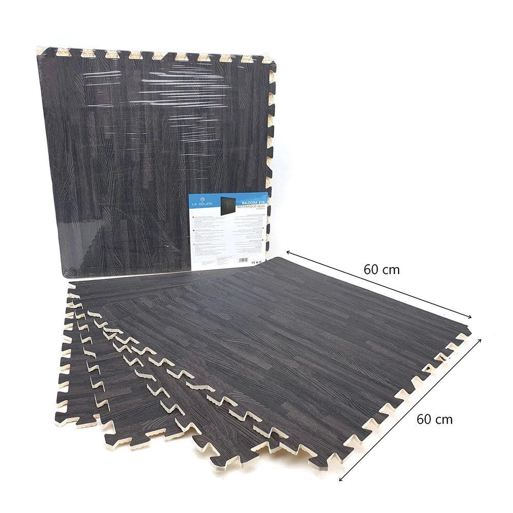 Trade Shop - Set 4 Pz Piastrella Eva Effetto Parquet Tappeto Puzzle 60x60 Cm Tappetino 194693 -