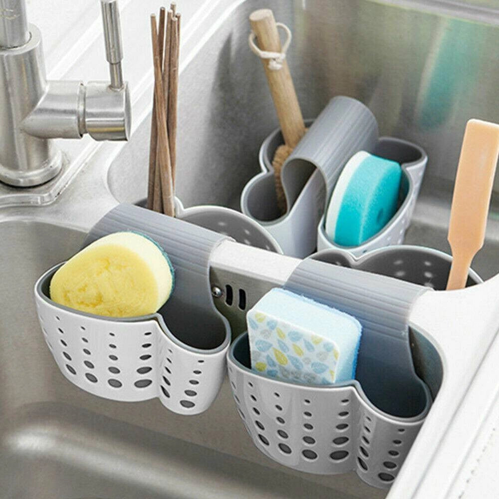 Trade Shop - Porta Spugne Organizzatore Portaoggetti Lavello Cucina Salvaspazio 2 Scomparti -