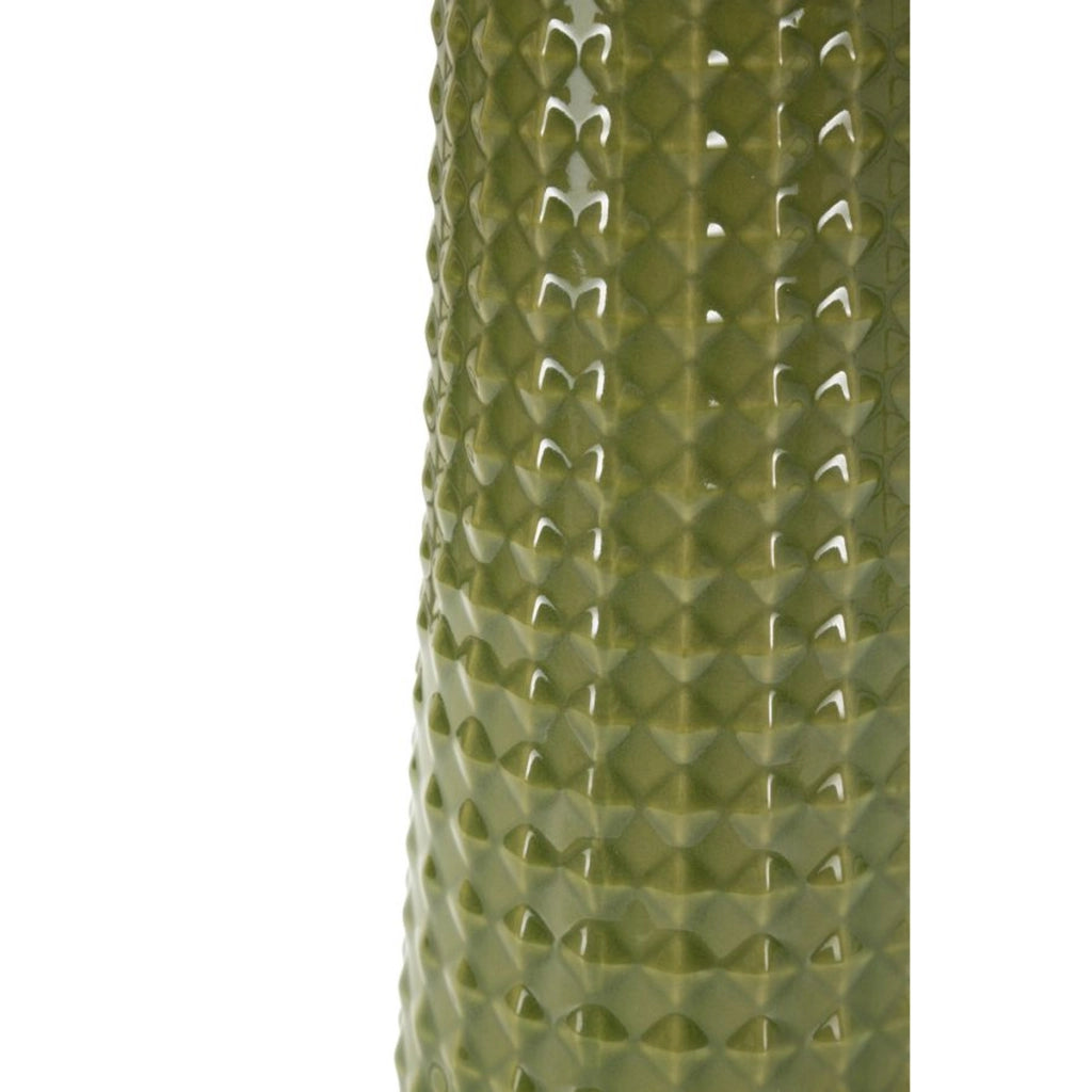 Lampada da tavolo Gliss in ceramica verde oliva e tessuto