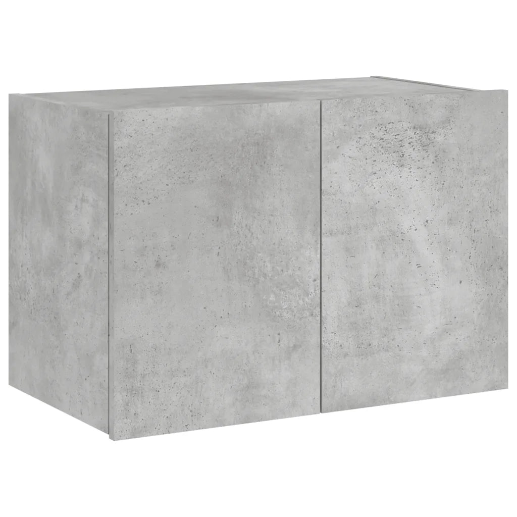 Mobile TV a Parete con Luci LED-Mobile TV a Muro Grigio Cemento 60x35x41 cm