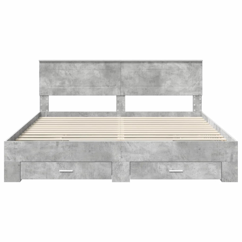 Struttura del letto con testiera-Giroletto con Testiera Grigio cemento 180 x 200 cm 367228