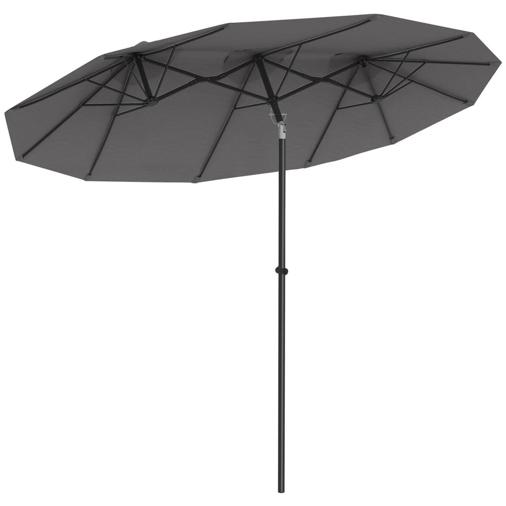 Ombrellone da Giardino Doppio ¨C zephmum ¨C Grigio 295x152x222 cm