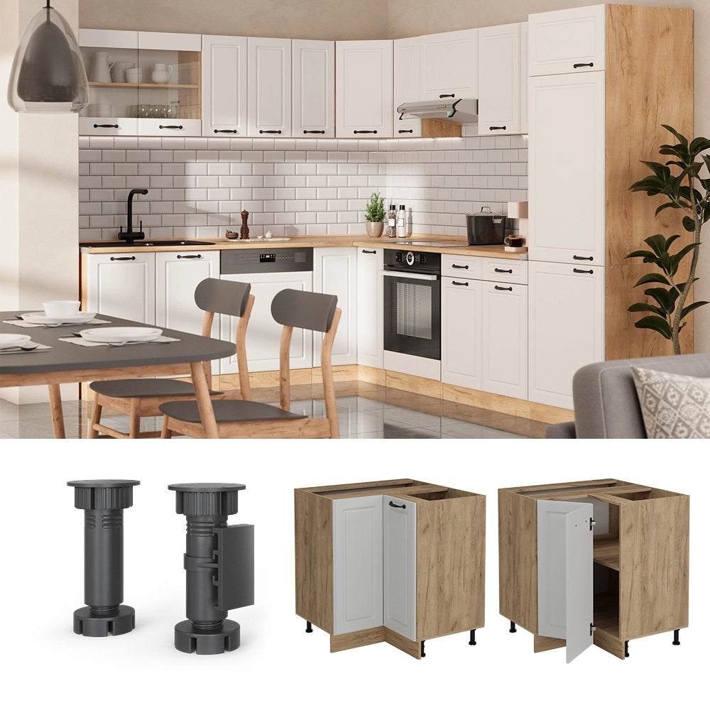 Mobile ad angolo cucina R-Line Bianco rustico/Rovere dorato 75.6 cm senza piano di lavoro Vicco