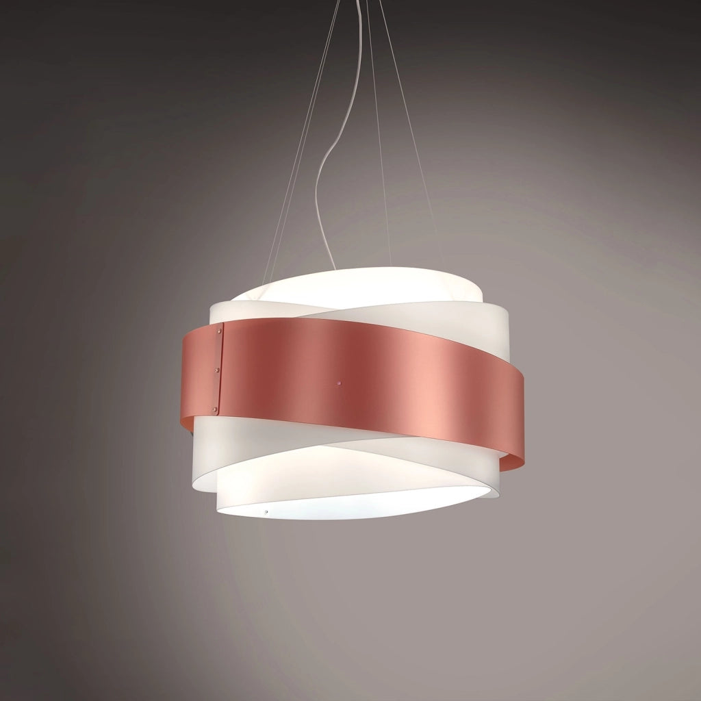 Sospensione Moderna Bea Polilux ® Rame E Metallo Cromo 1 Luce E27 D60Cm