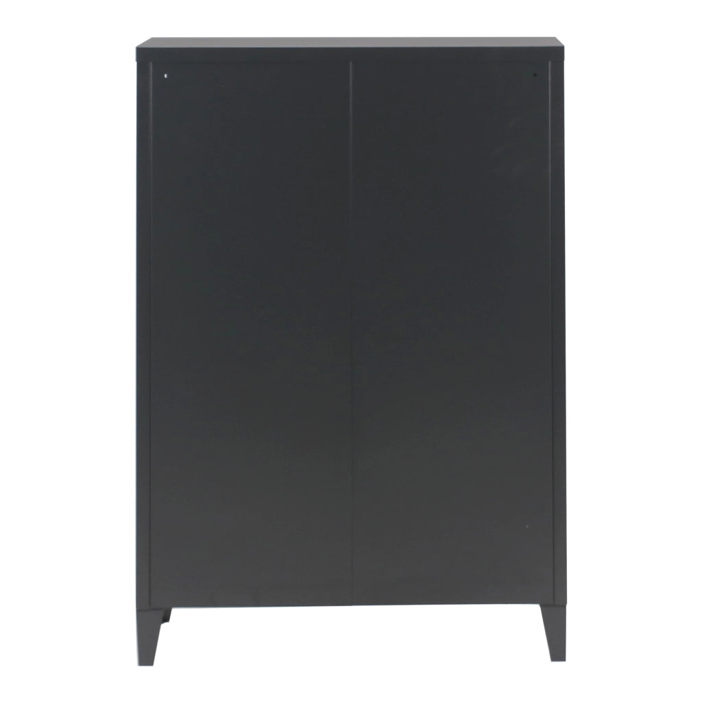 Armadietto da Ufficio Oripää in Acciaio 110 x 75 x 33 cm Nero [en.casa]