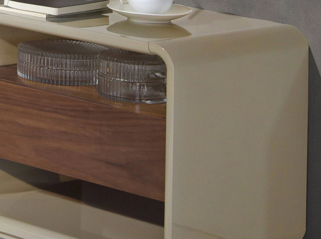 Comodino noce e legno grigio