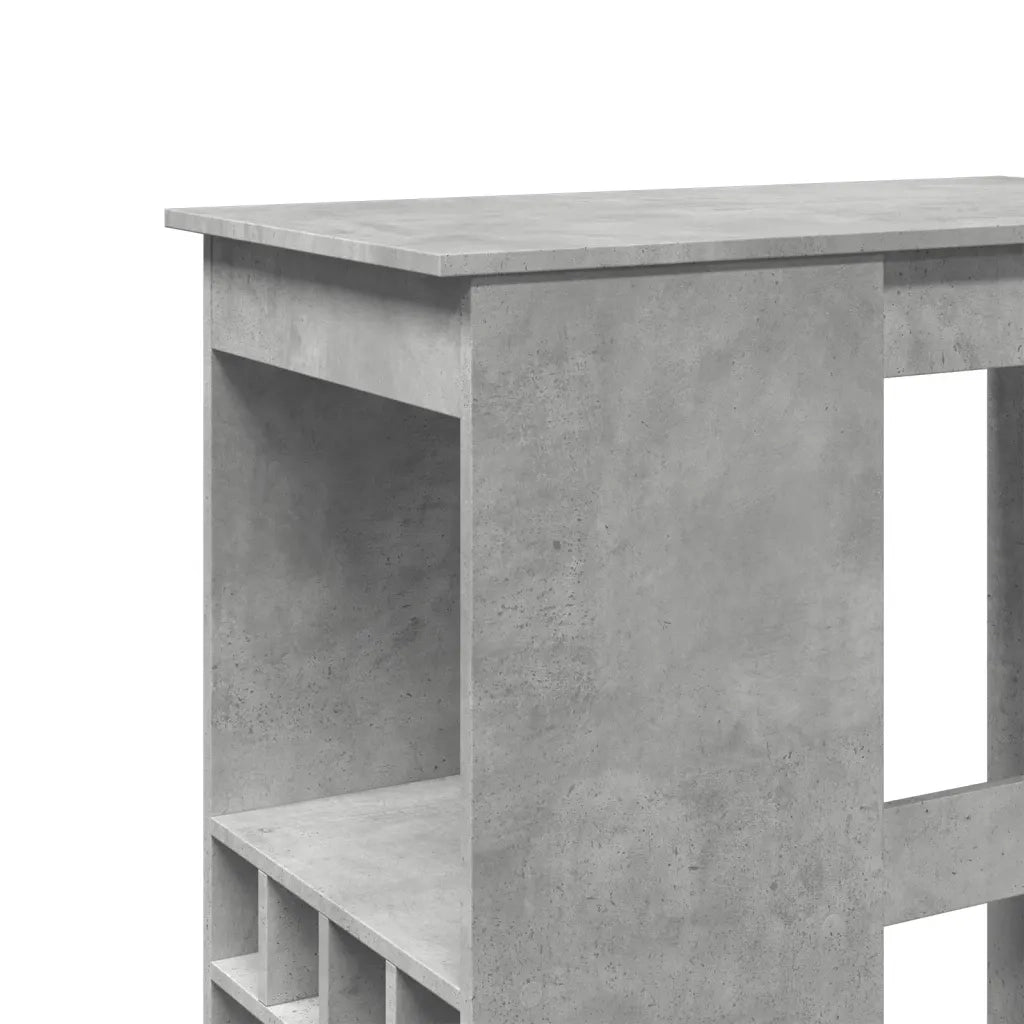 Tavolo Bar con Rastrelliera Grigio 90x47,5x103,5 cm Multistrato 854340
