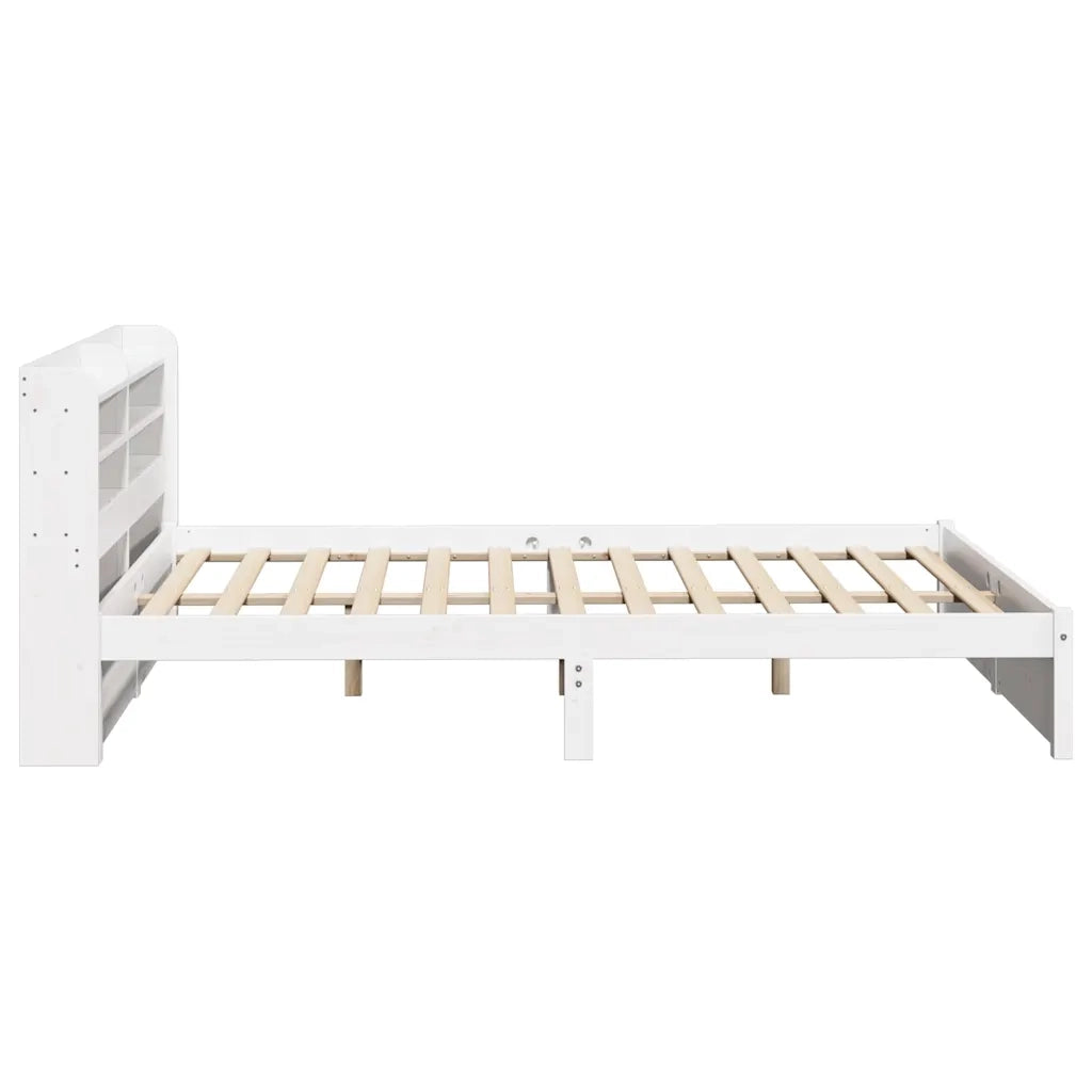 Giroletto con Testiera senza Materasso-Struttura Letto Bianco 140x190 cm 320652