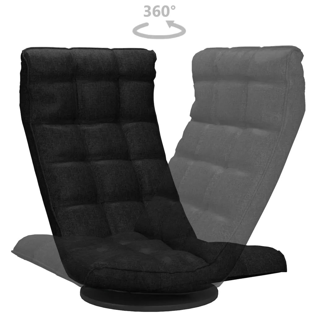 Sedia da Pavimento Girevole Nera in Tessuto CFW7651173
