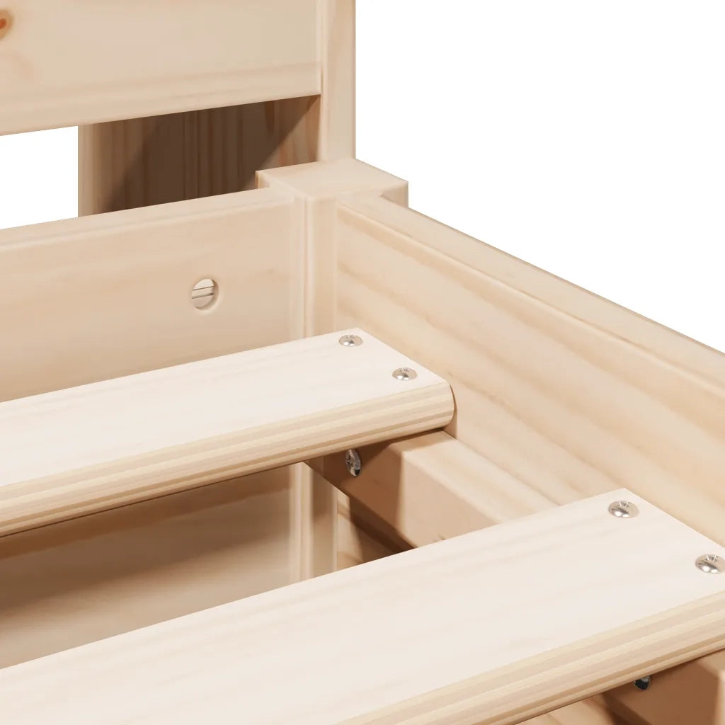 Letto matrimoniale | Letto per adulti | Letto Libreria senza Materasso 140x200 cm in Legno di Pino