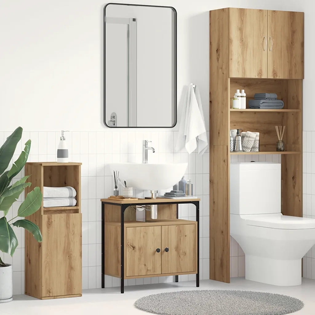 Mobile Lavabo | Armadio Lavabo Bagno Rovere Artigianale 60x30x60cm Truciolato