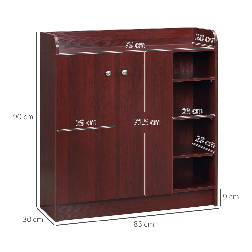 Armadio Scarpiera ¨C zephmum ¨C Legno, 4 Ripiani, 83x30x90 cm, Caff¨¨