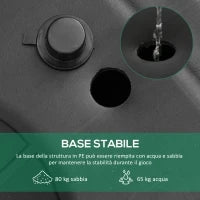 Canestro Basket Altezza Regolabile 160-305cm, Base con Ruote e Struttura in Acciaio, Tabellone in PVC Trasparente