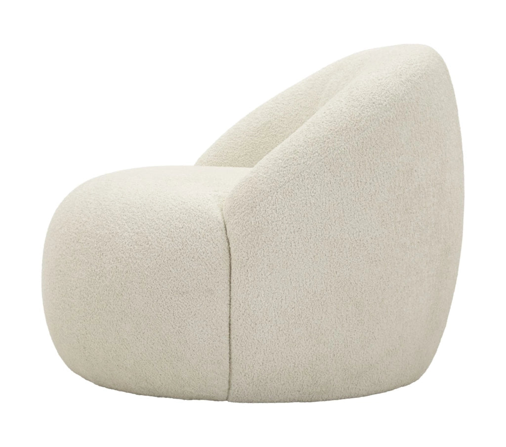 Poltrona Ginevra Bianca 81x78x64 cm in Compensato e Spugna e Poliestere Bianco