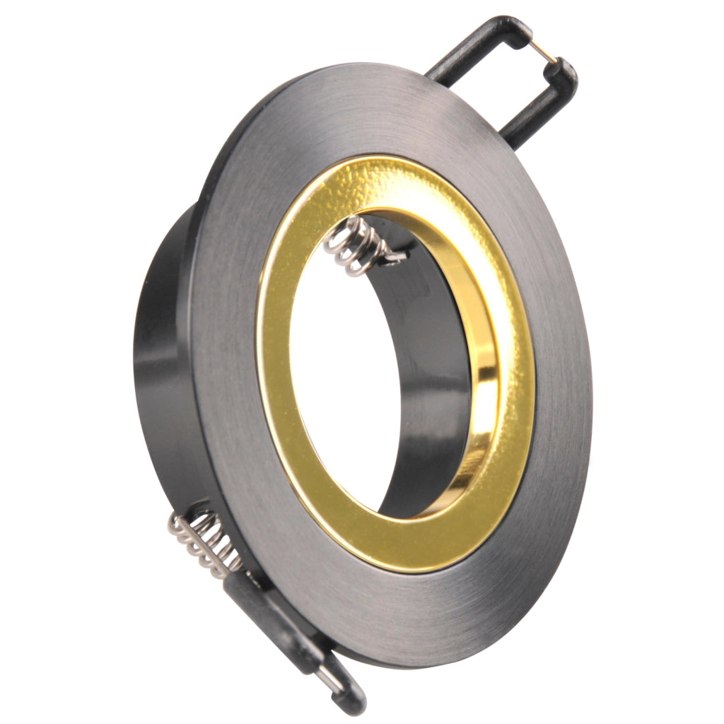 Faretto incasso tondo nero/oro GU10 Polux Febe 323323