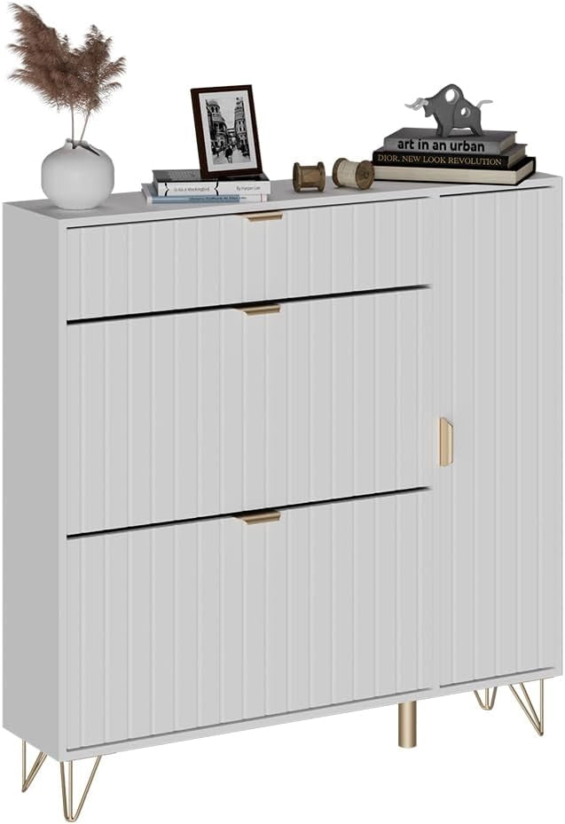 Mobile porta scarpe Helge, Bianco, 108 x 107.5 cm
