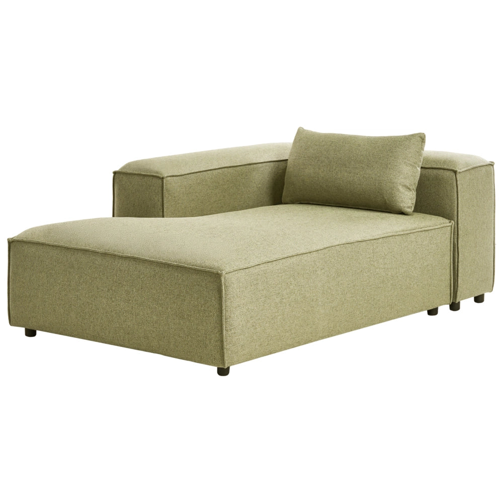 Chaise Lounge a destra Rivestimento in tessuto verde chiaro stile moderno
