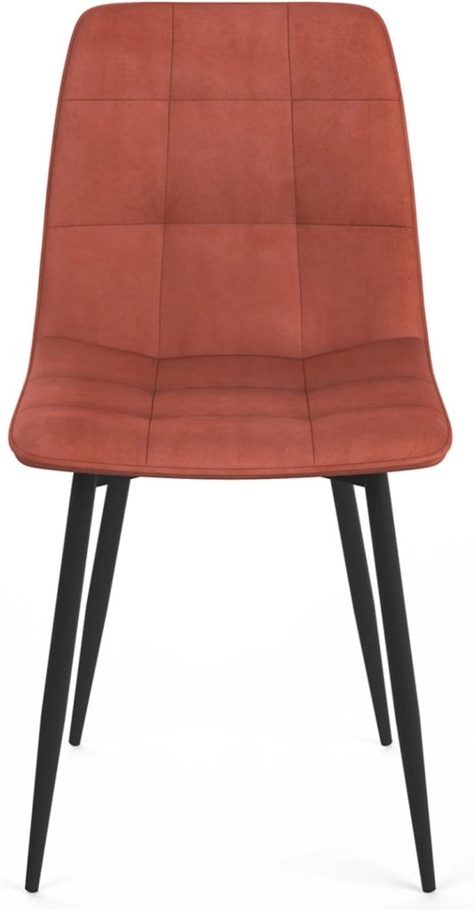 Set di 4 sedie da pranzo MILA in velluto color terracotta
