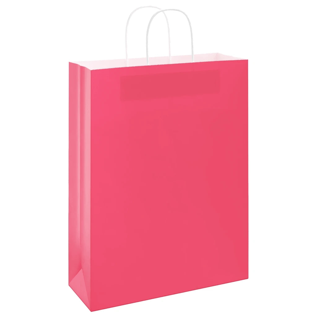 Sacchetti di Carta 250 pz con Manici Rosa 32x12x42 cm