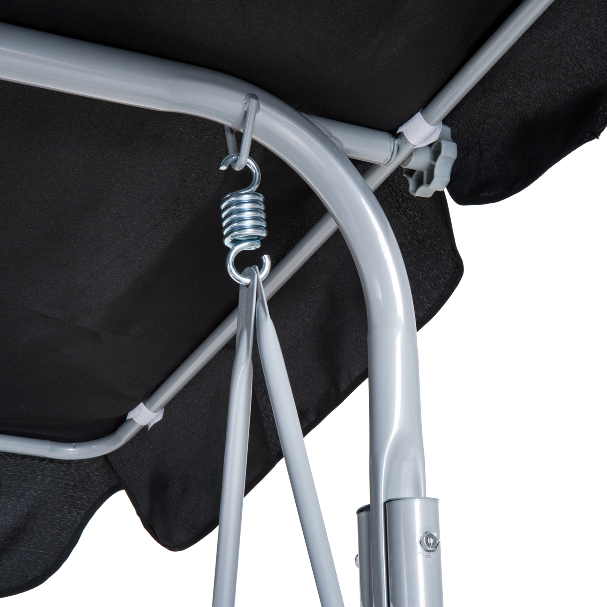 Dondolo 3 Posti da Giardino 170x110x153 cm in Acciaio Nero e Argento