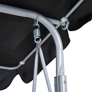 Dondolo 3 Posti da Giardino 170x110x153 cm in Acciaio Nero e Argento