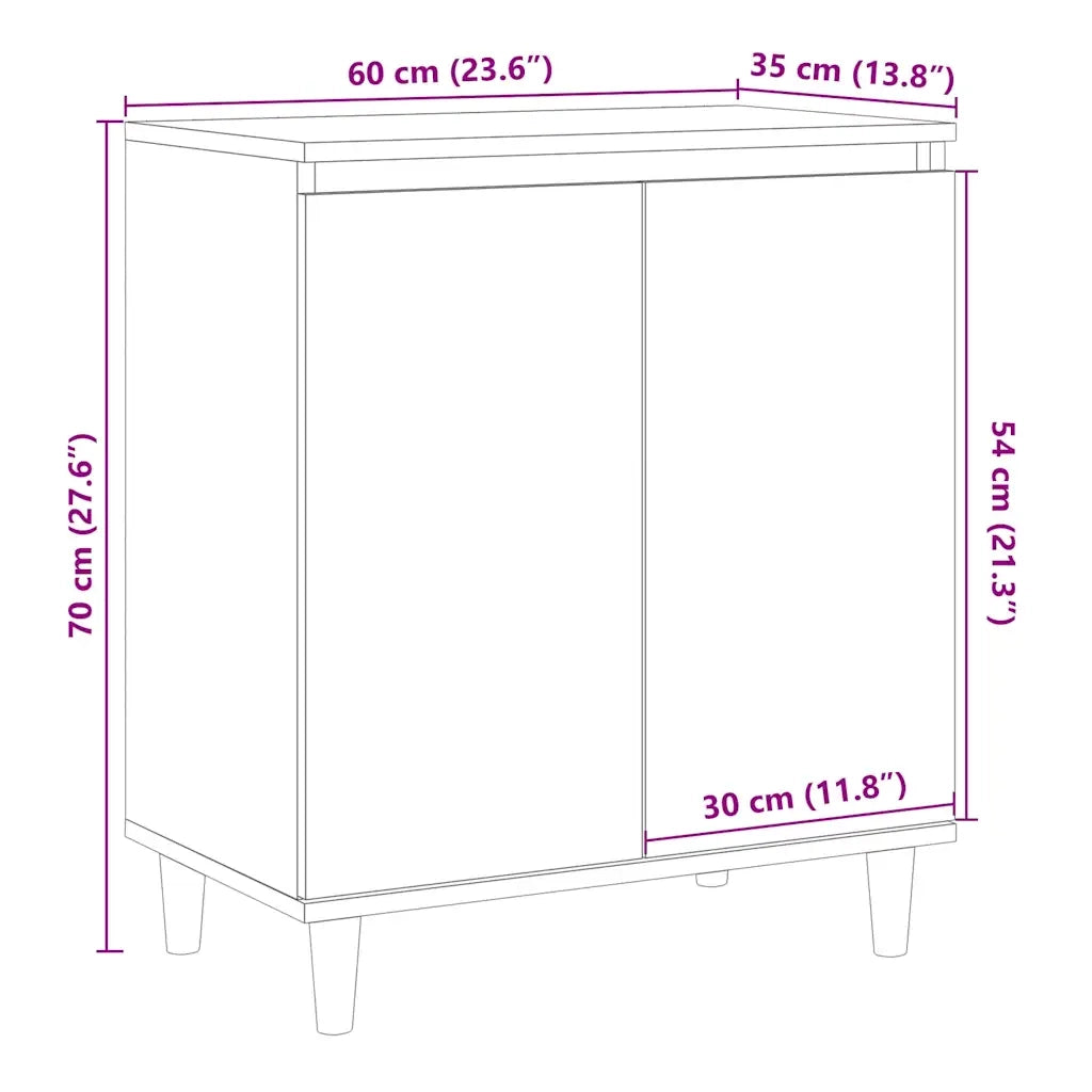 Credenza Rovere Artigianale 60x35x70 cm in Legno Multistrato 856477