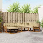 Set di divani da esterno con cuscino 6 pcs Naturale e Beige
