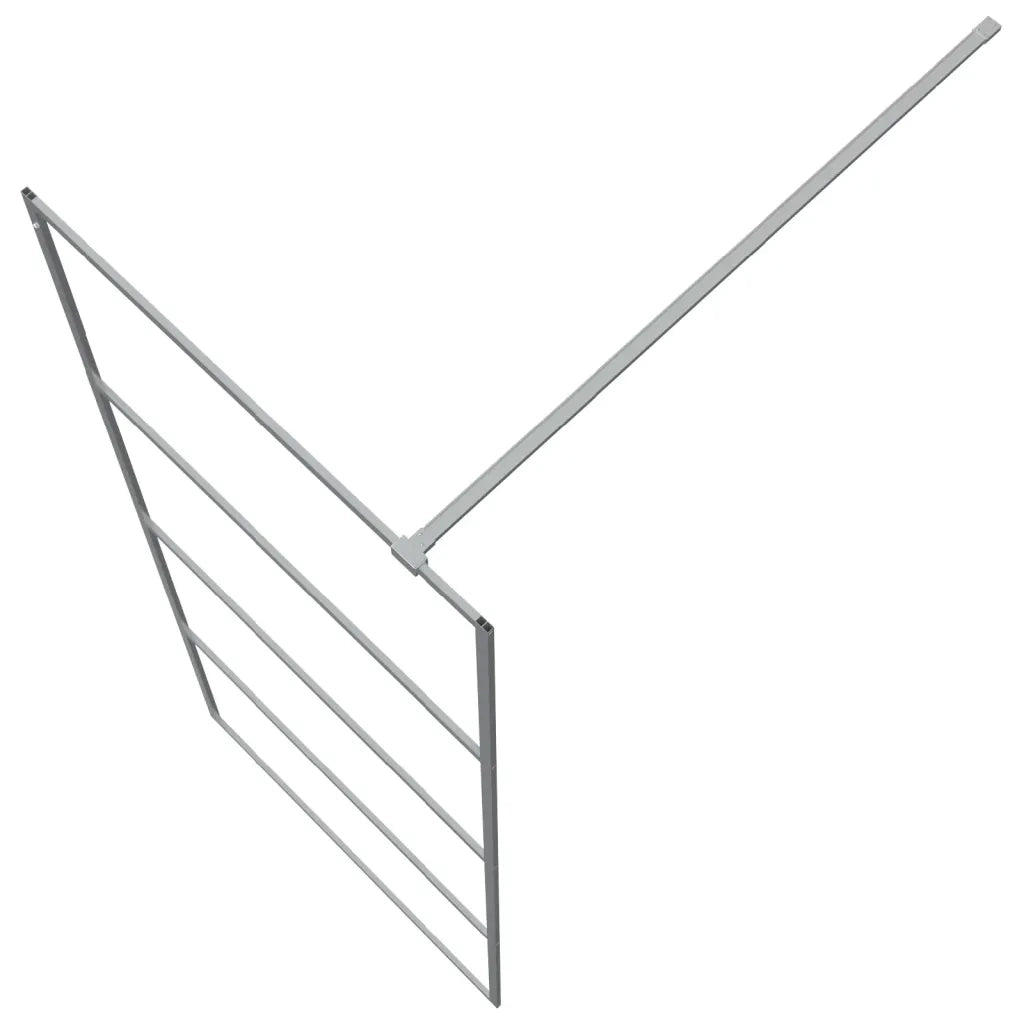 Parete Doccia Walk in Argento 80x195 cm Vetro Trasparente ESG 152135