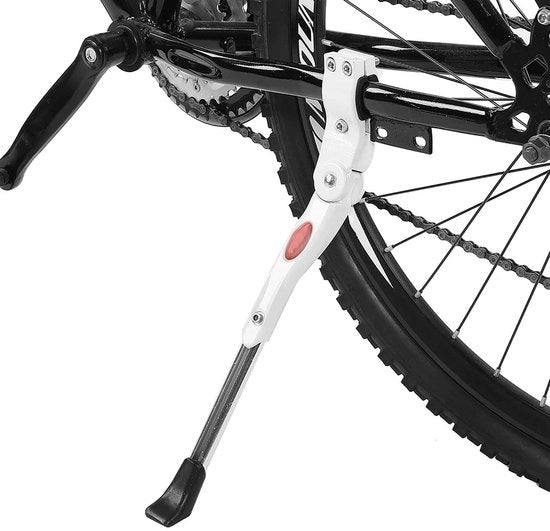 Sostegno per bicicletta in alluminio - Regolabile - Adatto per ruote da 20/24/26 pollici - Facile da installare - Rilevamento per una guida sicura con cartello di avviso