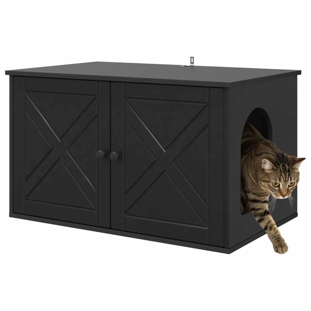 Casa per Gatti Nero 85 x 55 x 50,5 cm Legno multistrato