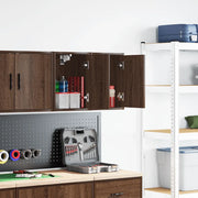 Pensili per Garage 2 pz Rovere Marrone in Legno Multistrato 860620