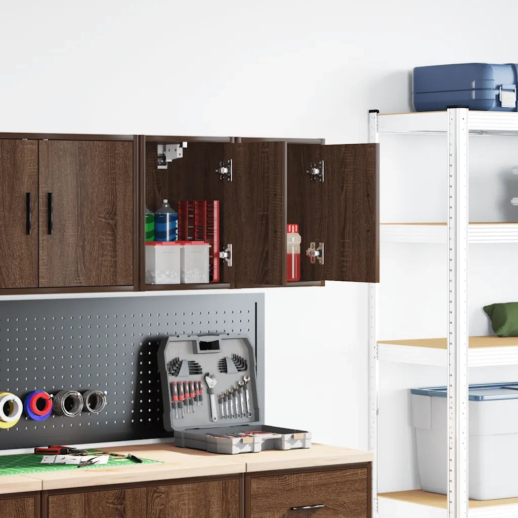 Pensili per Garage 2 pz Rovere Marrone in Legno Multistrato 860620