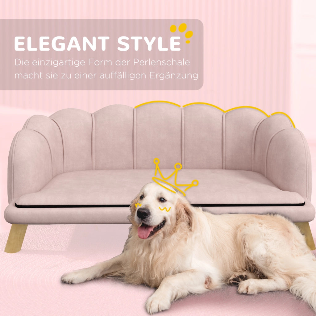 Divano per cani ¨C zephmum ¨C rosa, legno, imbottito